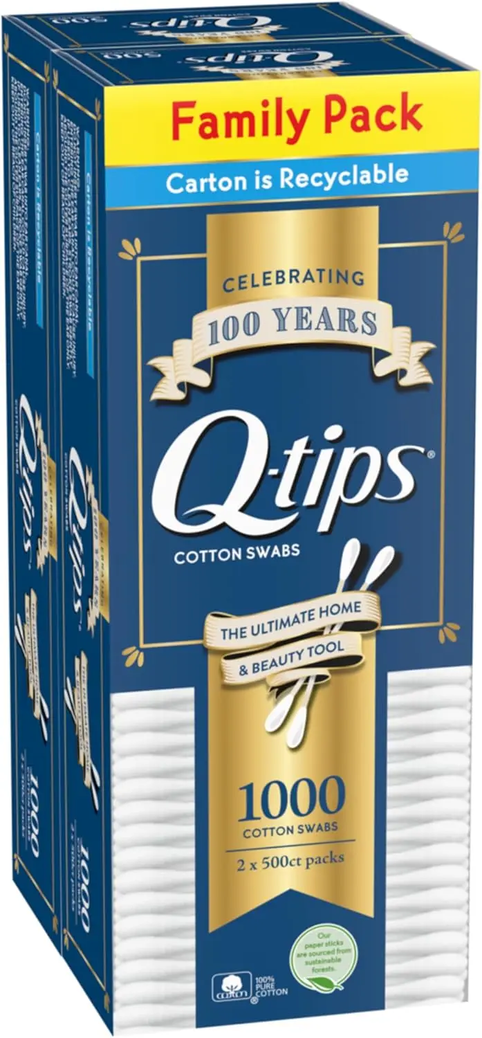 

Cotton Swabs For Beauty Care Original Cotton Swab Made With 100% Cotton 500 Count (Pack of 2)