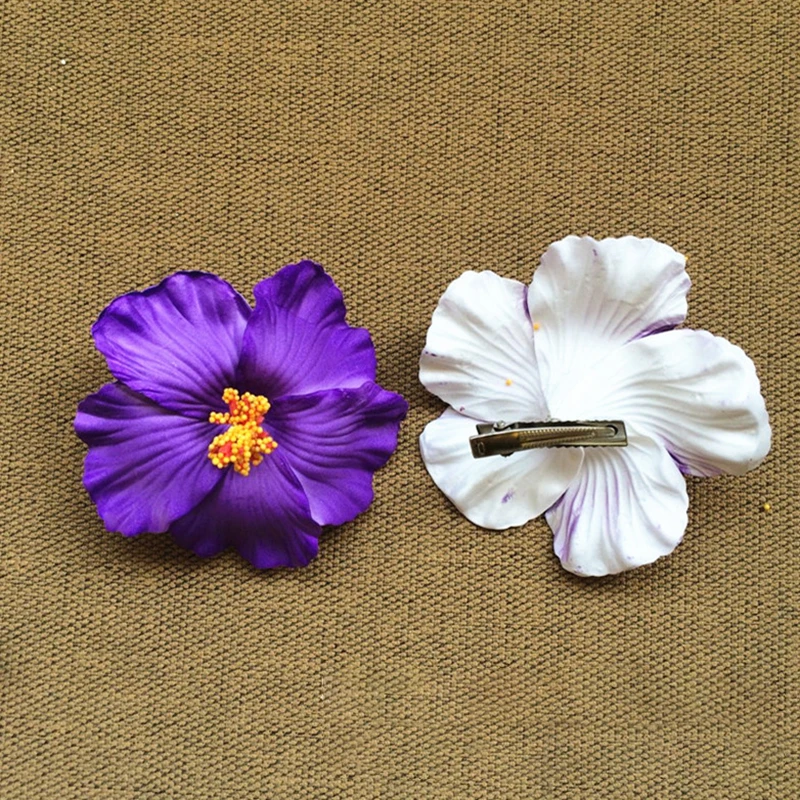 Foam Hawaiian Flower Hibiscus Bridal Hair Clip 9cm Hibiscus Rose Hair Clip Jewelry Hair Clip Flower hair clip head edge clip