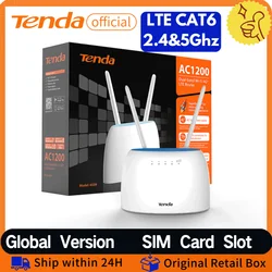 Tenda 4G Router bezprzewodowy LTE CAT6 2.4 i 5Ghz router Wifi z gniazdo karty Sim AC1200 4G bezprzewodowy repetidor Hotspot wsparcie VPN