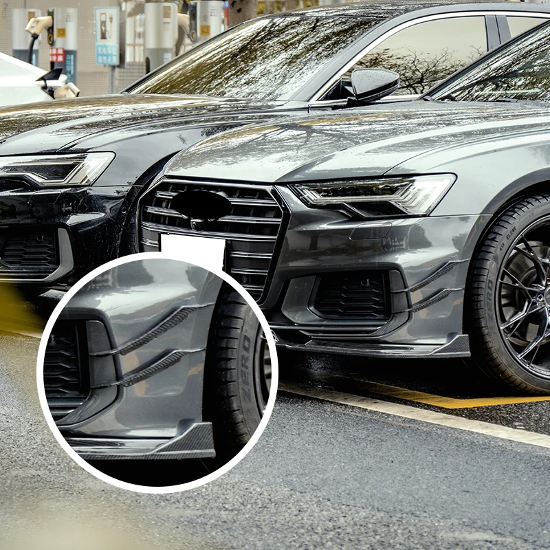 

Car Accessories Dry Carbon Fiber Bumper Front Canards For AUDI A6 C8 S6 2020-2023, 100% Tested Well