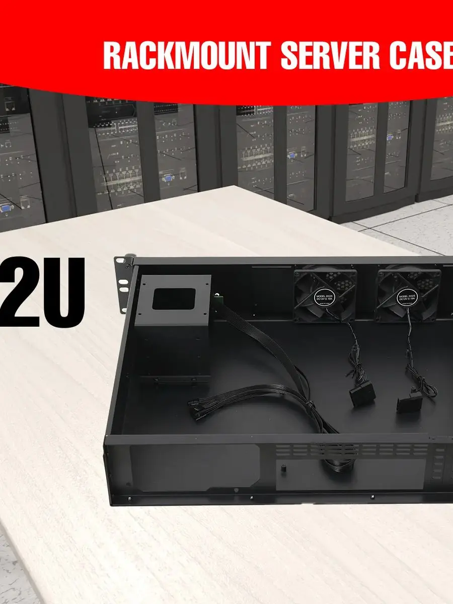 2U serverchassis behuizing ultrakort industriële besturingsserver chassis gegevensopslag moederbord compact rackmount behuizing - afbeelding 2