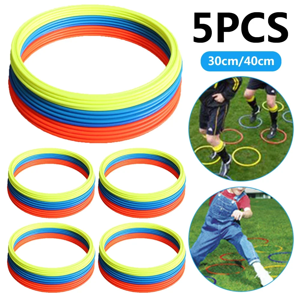

5pcs/set Football Soccer Speed Agility Training Rings Sport Training Equipment 30cm 40cm Dia Speed parachute Lulu belt bag