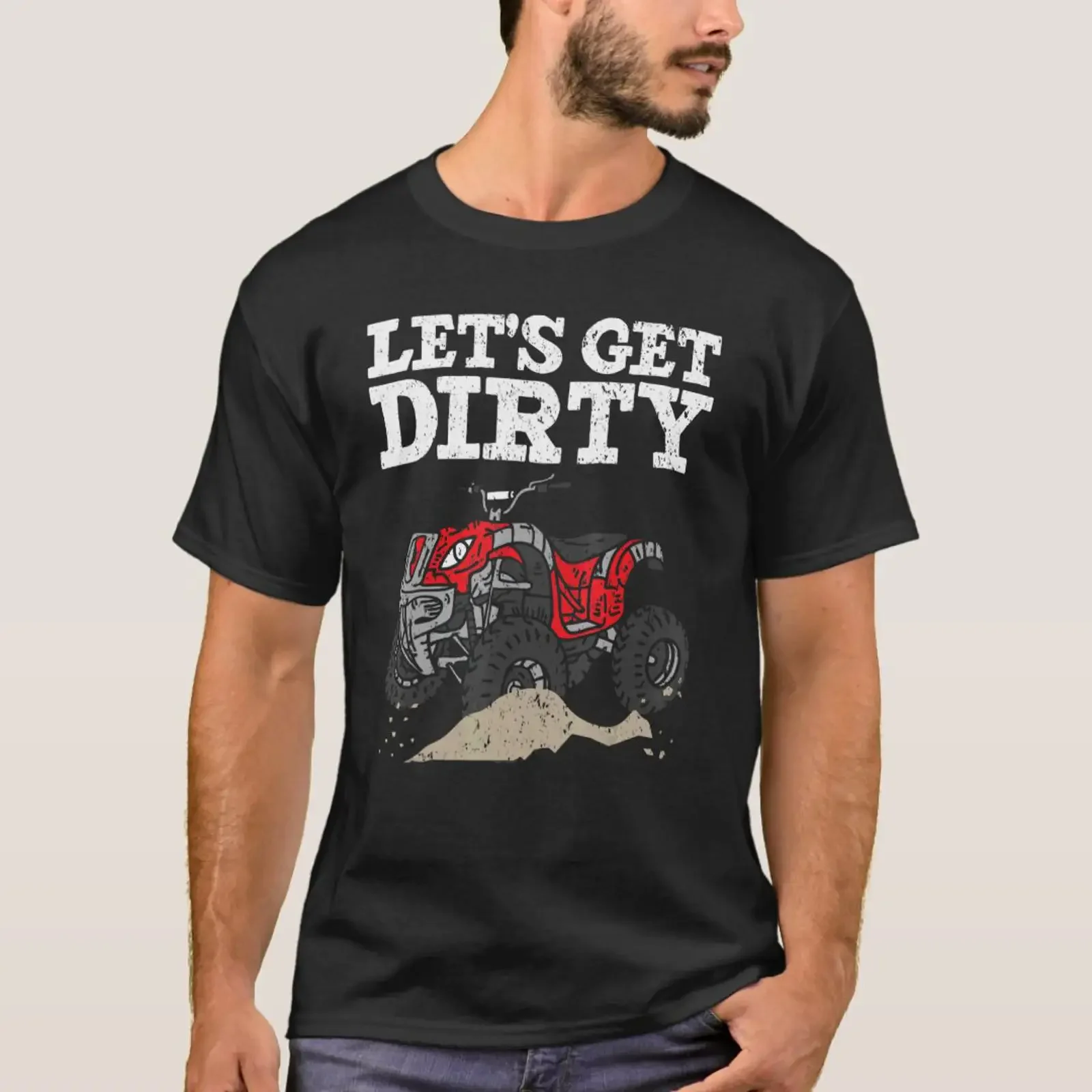 Let's Get Dirty ATV Rider Quad Bike Offroading Mud T Shirt vintage Washed Stretched Unisex Slightly Casual Versatile streetwear