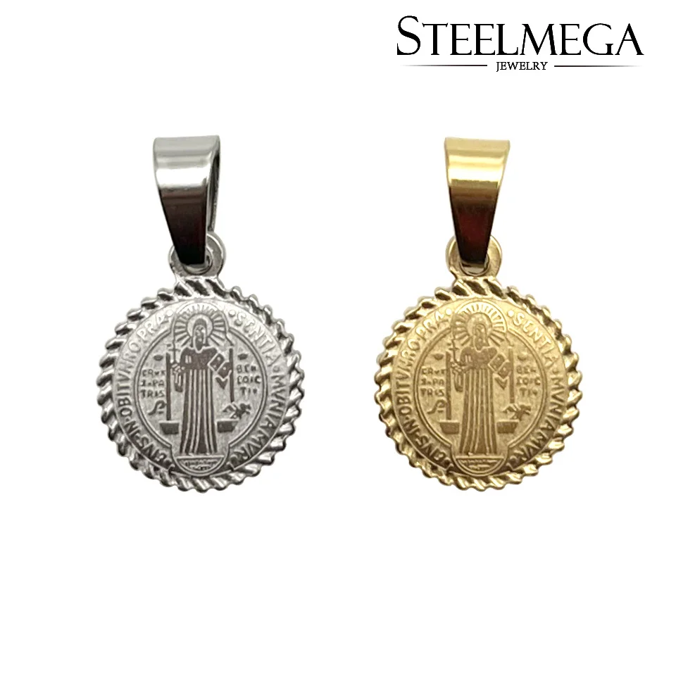 STEELMEGA Stainless Steel Pendant Charms of Saint Benedict Medal