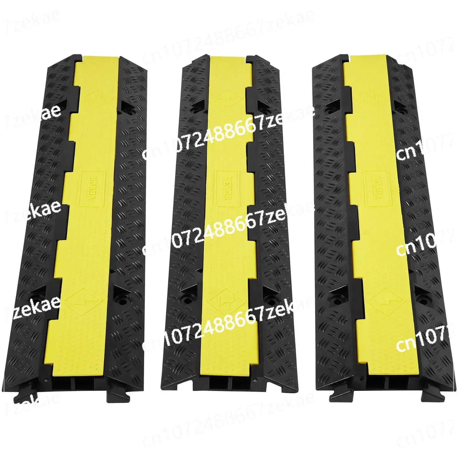 

Upgrade 3 Pack Rubber Cable Protector Ramp, 2 Channel, 12000 Lbs/axle Capacity Heavy Duty Hose Wire Cover Ramp Driveway