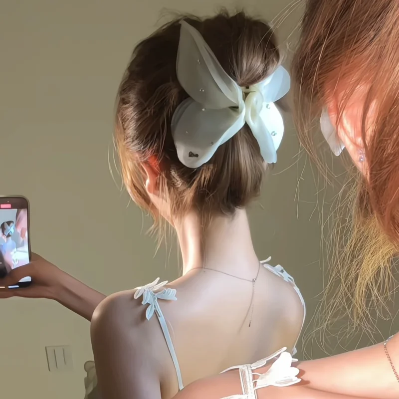 Snow Mist Enchanting Butterfly Gentle Temperament Bright Yarn Butterfly Fairy Style French Exquisite Grasp Clip Back of Head