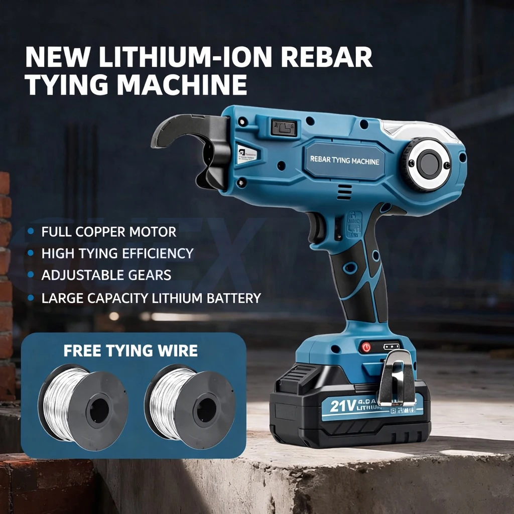 Automatic Steel Bar Binding Machine 21V Rechargeable Reinforced Strapping Machine Electric Rebar Tier Tying Binding Machine