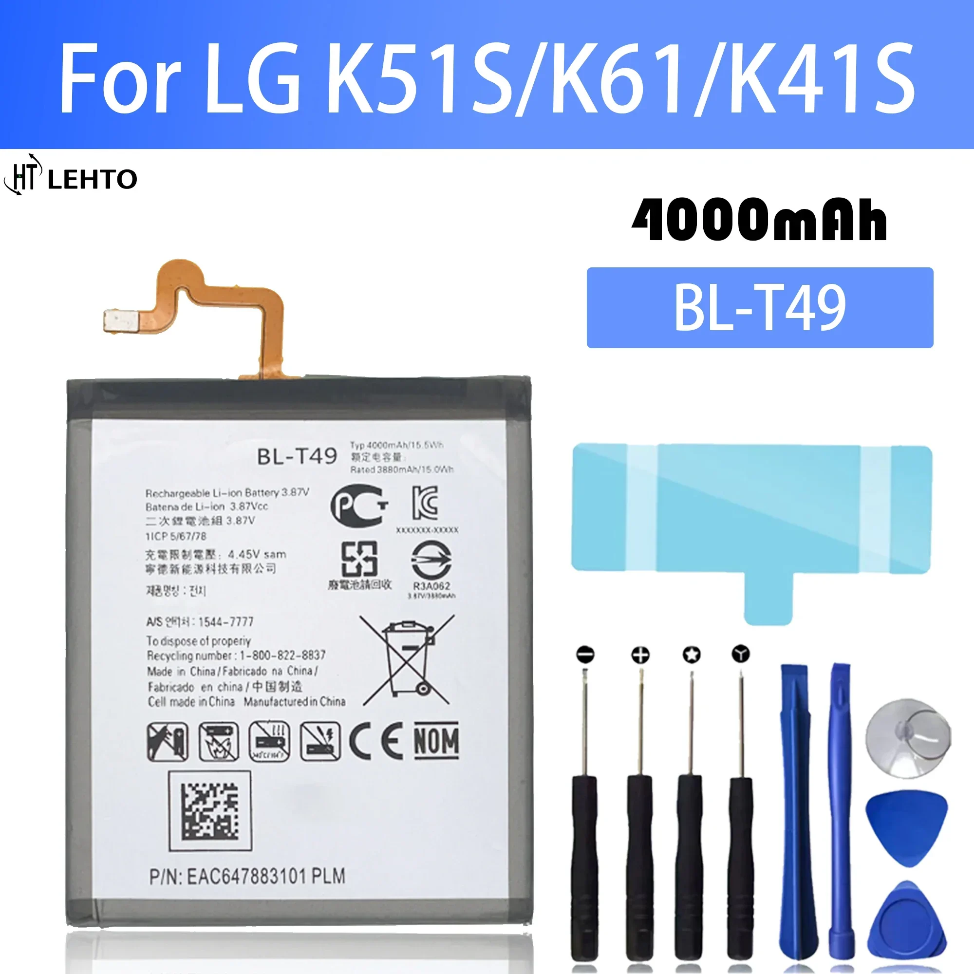 Original Capacity BL-T49 T49 For LG K510 K51S K61 K41S LM-K410BMW LM-K510BMW LM-K510HM Mobile Phone Batteries Bateria