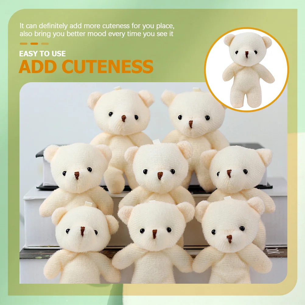 10 Pcs Animal Mini Bear Child Baby Stuffed Bulk Animals for Kids Hanging Cloth