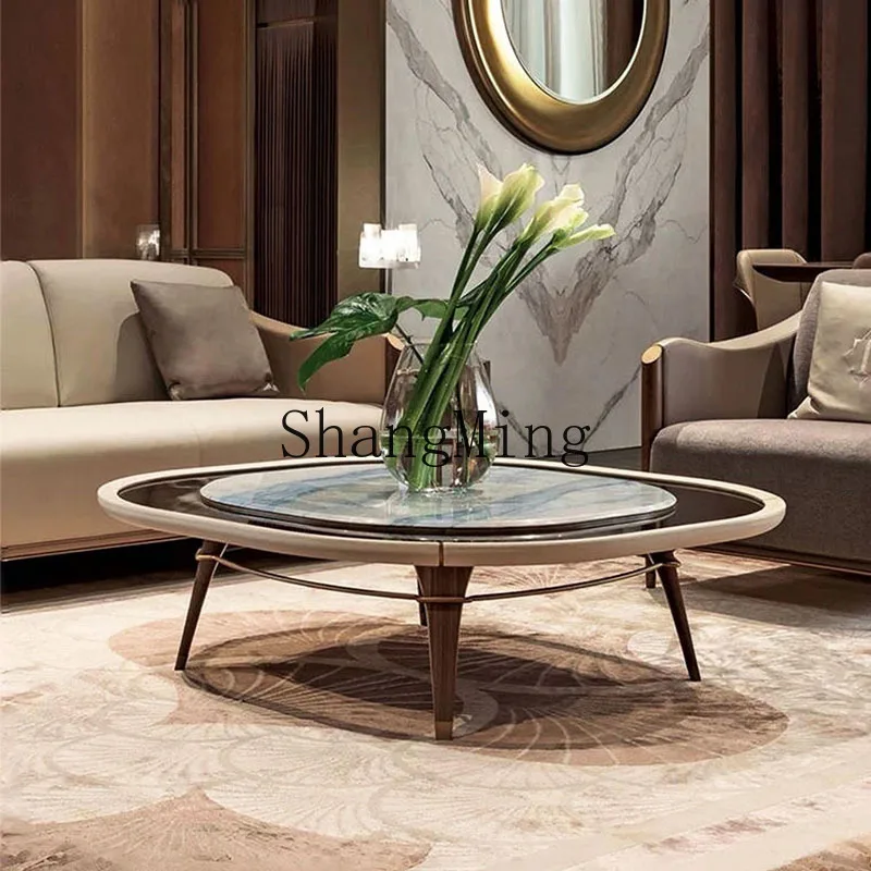 ZYY Coffee Table Marble Coffee Table Modern Light Luxury Living Room Home Glass  Table Marble Coffee