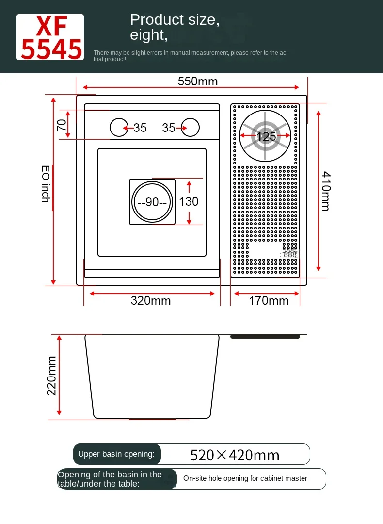 Imagem -06 - Pia de Cozinha Invisível com Placa de Cobertura Pequena Piscina Lavadora Escondida Barra de Aço Inoxidável Nano para Fazer Uma Van Campista