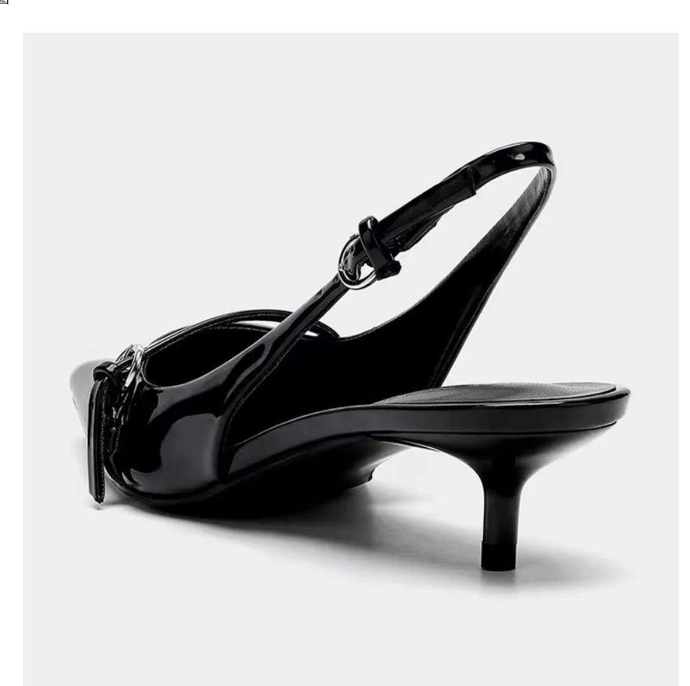 صيف جديد براءات الاختراع والجلود الصنادل النسائية أزياء وأشار مشبك معدني أزياء مثير مضخات مصمم اللباس عالية الكعب حذاء المرأة #3