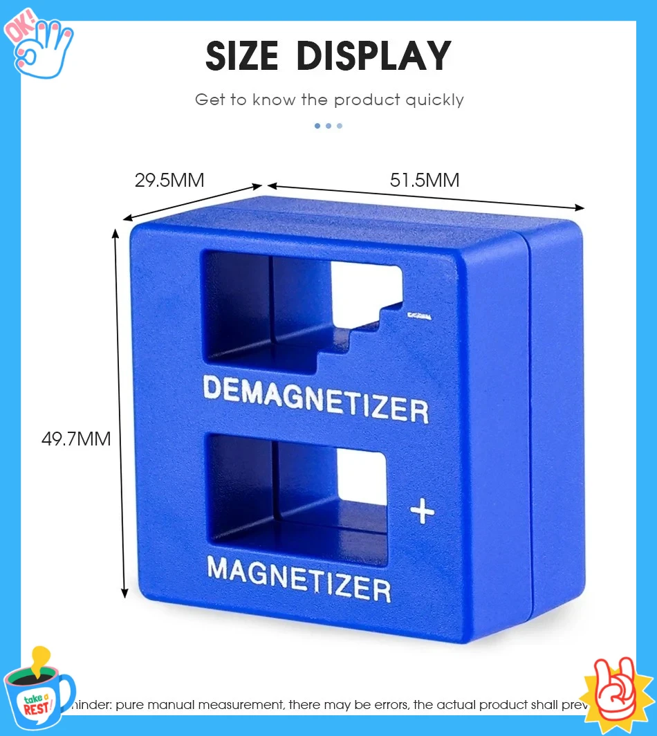 مفك براغي ممغنط عالي الجودة أداة إزالة المغناطيسية مفك براغي أزرق مفك مغناطيسي أداة مفك براغي #6