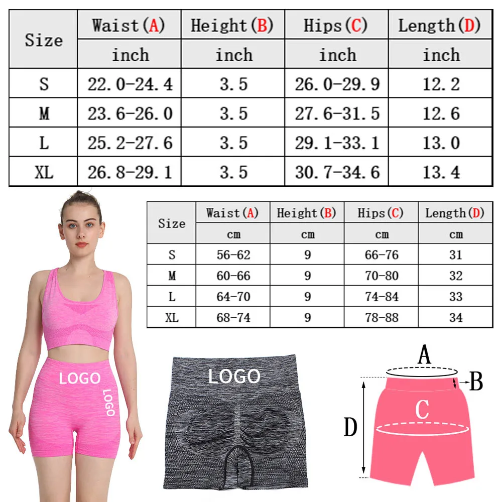 Summer Push Up Sport Yoga Shorts donna Seamless Workout Running Biker Fitness vita alta Tummy Control Mujer Gym Leggings corti