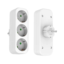 1/2pcs EU Plug Wall Socket Extender 1 To 3 Way European Conversion Plug Germany Standard Multiple Plugs Socket Adapter for Home