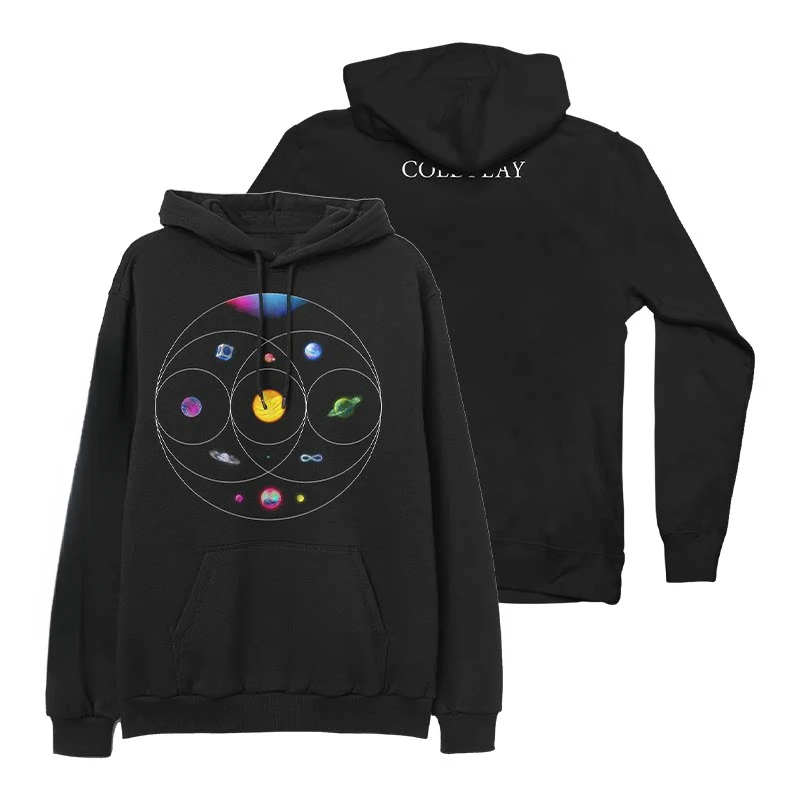 Rock British Coldplay casual loose fitting men's and women's hooded sweatshirts