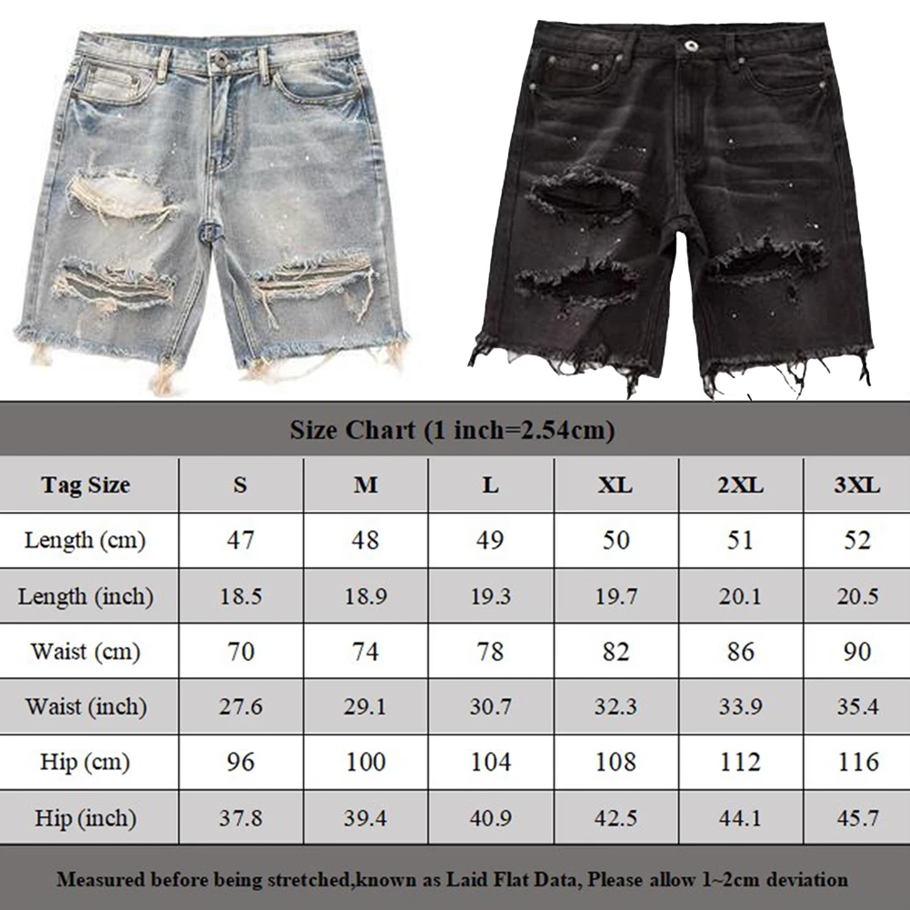 Männer Sommer Distressed Shorts Mode Schlank Zerrissene Kurze Jeans Vintage Streetwear Männliche Kurze Hosen 2025