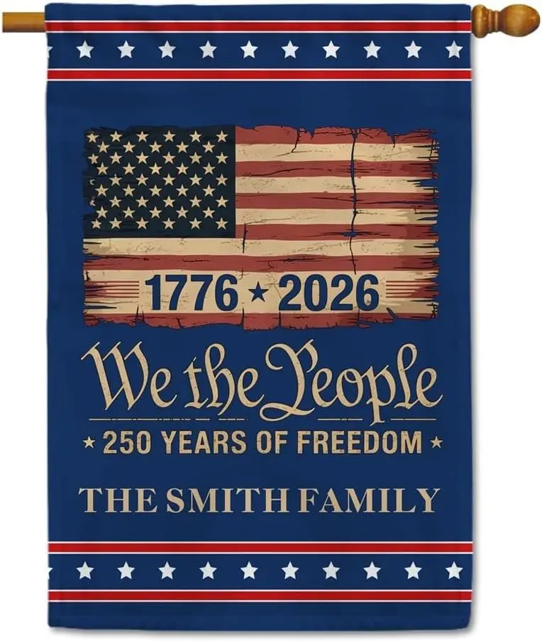 USA 250th Anniversary Garden Flag 1776-2026 Patriotic American Flag We The People Double Sided Vertical Outdoor Banner for 4 AAM