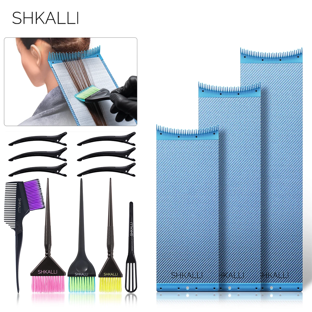 

Professional Carbon Fiber Balayage Board w/ Comb Teeth - Salon Foil Underpad & Coloring Tool, Lightweight for Efficient Dye