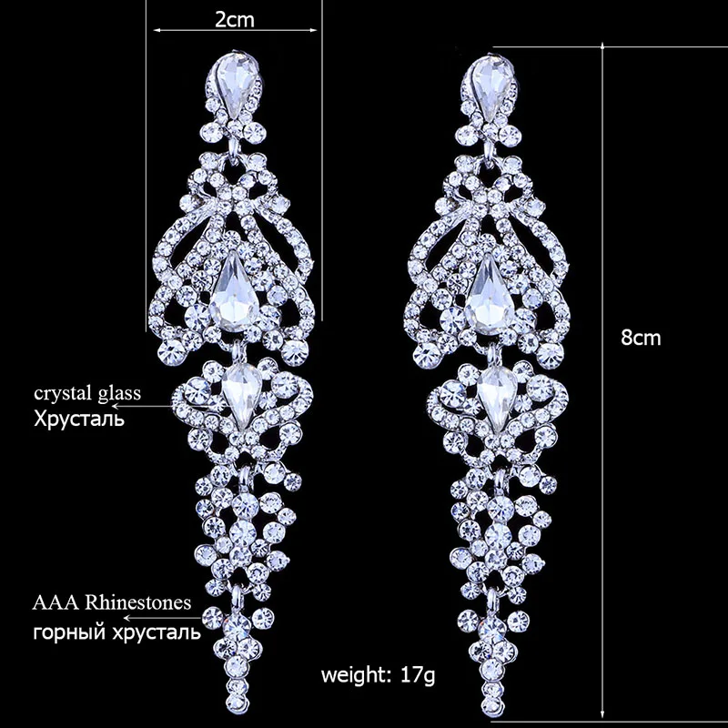 FARLENA Jewelry Korean Clear Crystal Rhinestones Long Drop Dangle Earrings for Women Fashion Bridal Earrings 2021