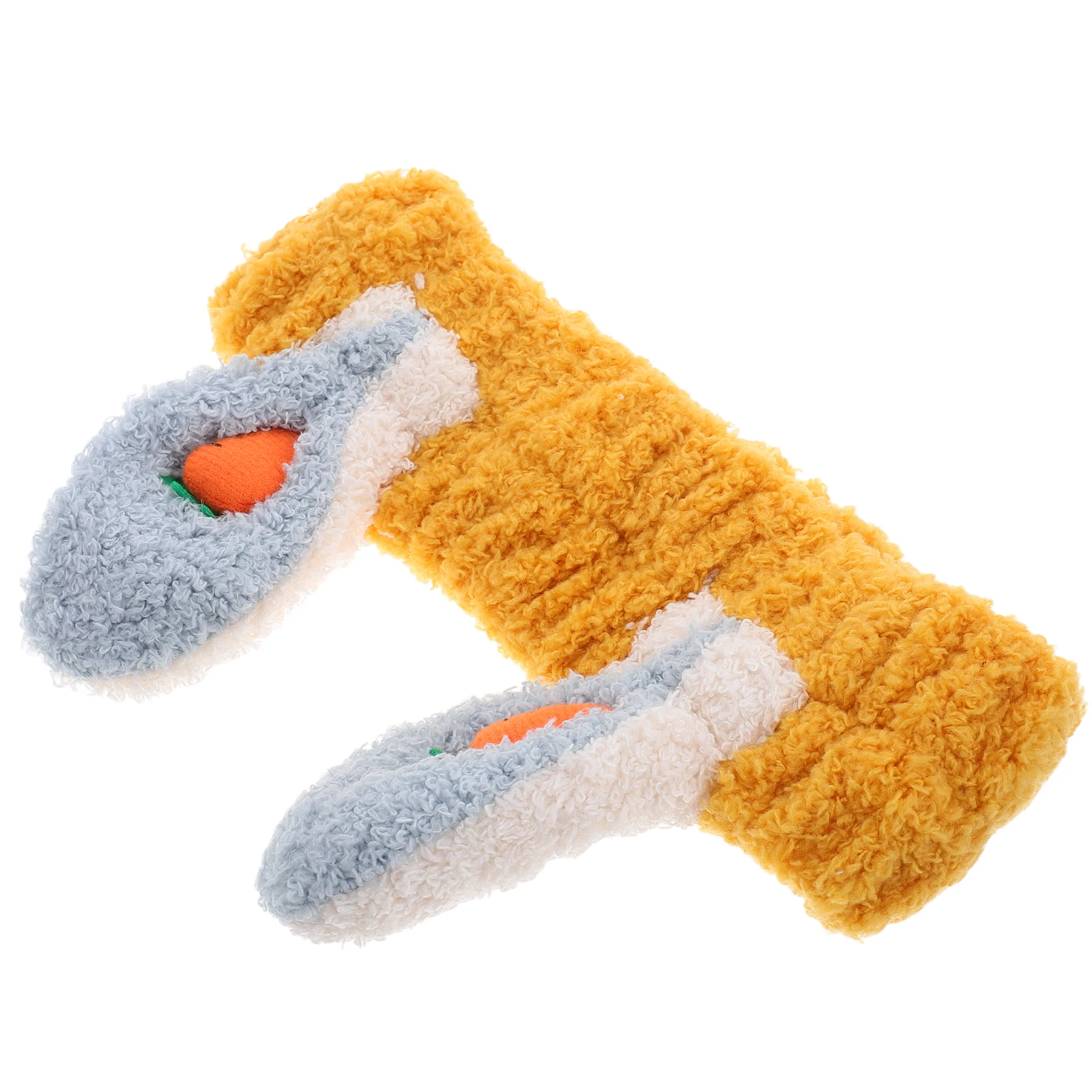 

Adorable Carrot Bunny Ears Headband Soft Material Hair Band Makeup Skincare Headband Spa Accessory for Girls and Women