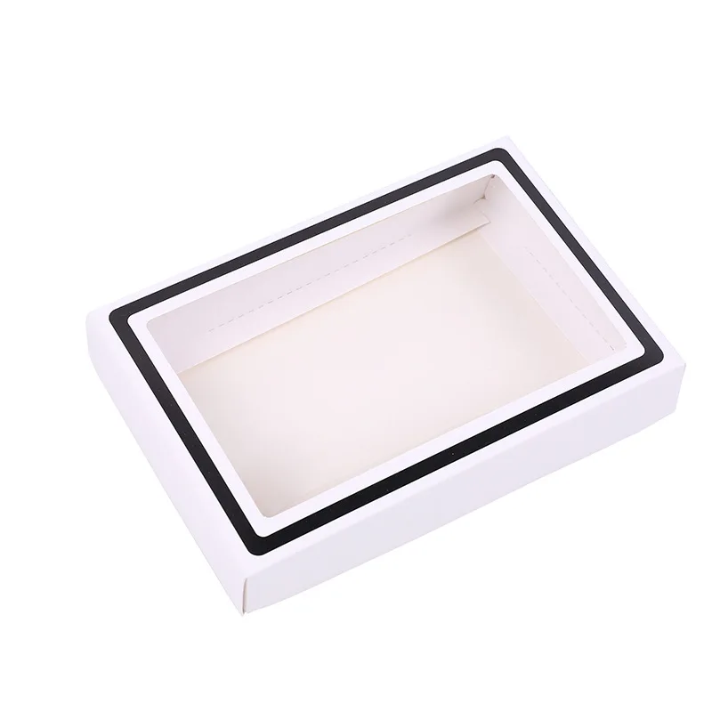 100Pcs/Lot Underwear Stockings Scarves Towels Packaging Box With Window White Simple Gift Box Cover Boxes