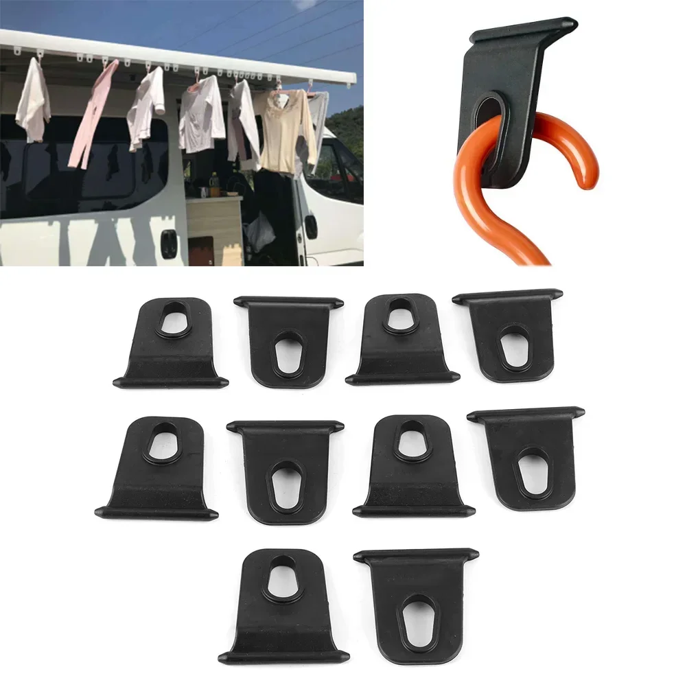10pcs Portable Awning Hooks Clothes Hanger Organizer Rack Easy To Install For RV Caravan Camper