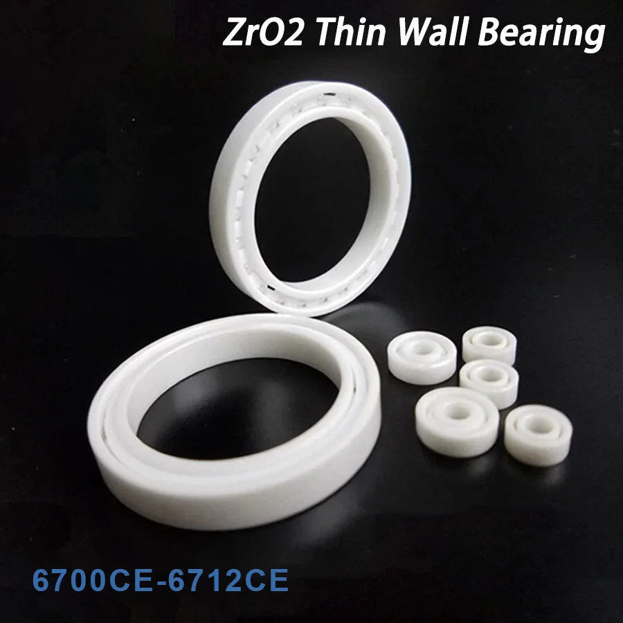 

1Pcs full ceramic bearing ball bearing 6700CE~ 6712CE ZrO2 full ceramic thin-wall bearing zirconia ball bearing