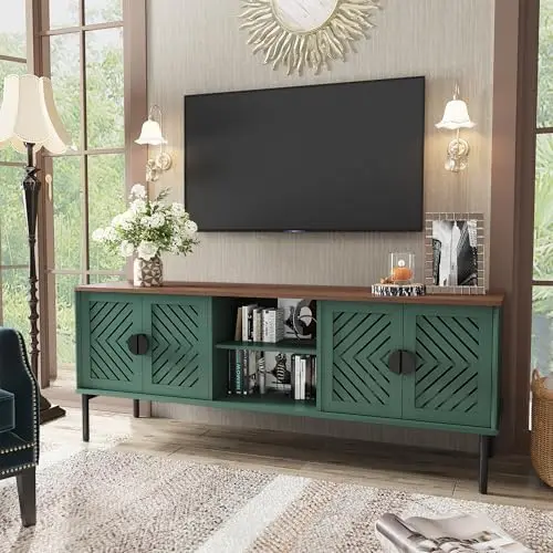 63" Modern TV Stands for Living Room, Long Entertainment Center with Storage, TV Console for 55 60 65 70 Inch TV