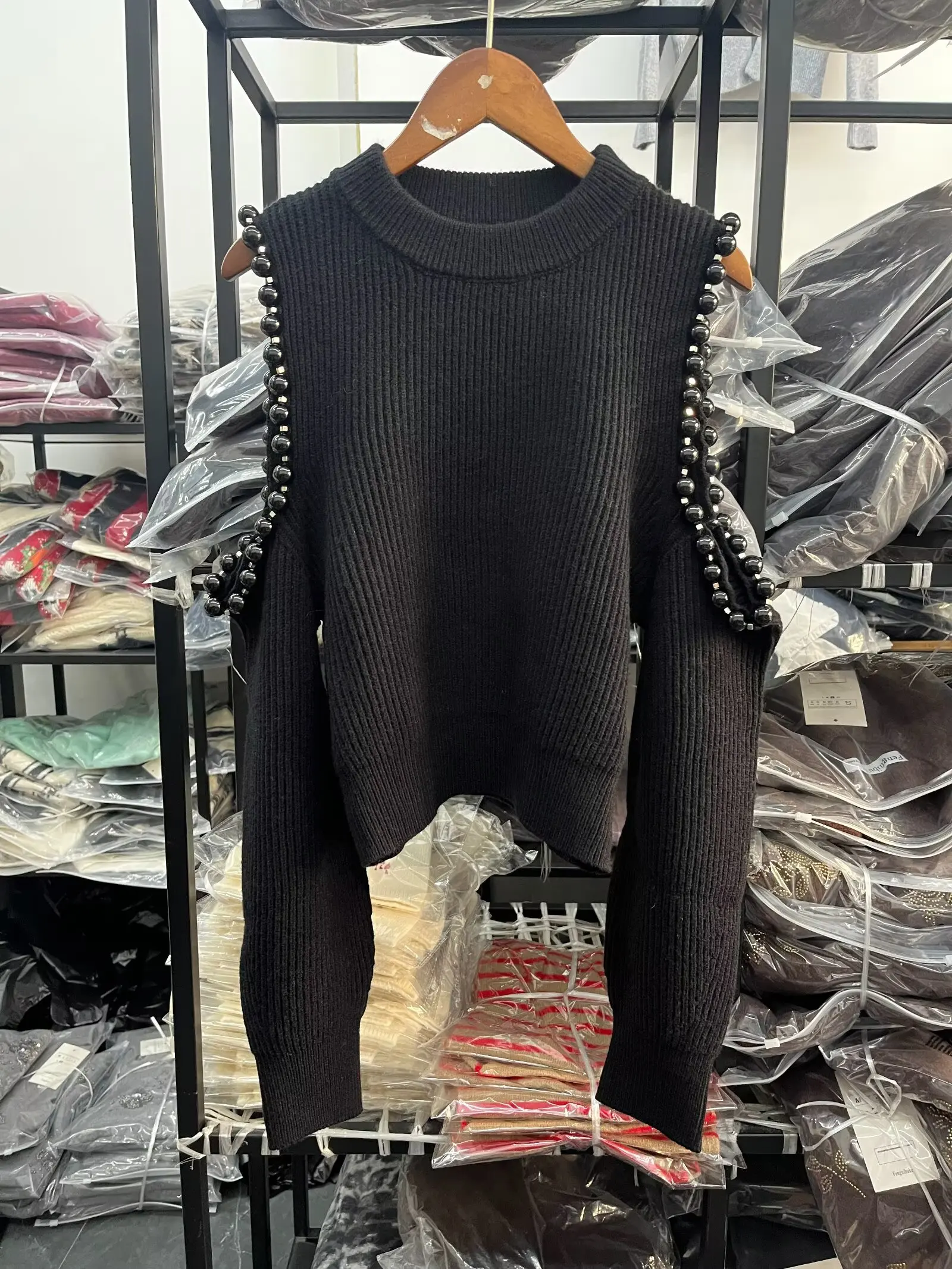 

WOMAN 2026 Summer New Fashionable Casual Hollow Ball Knitted Shirt Retro Versatile Off Shoulder Chic Women's Hoodie Mujer