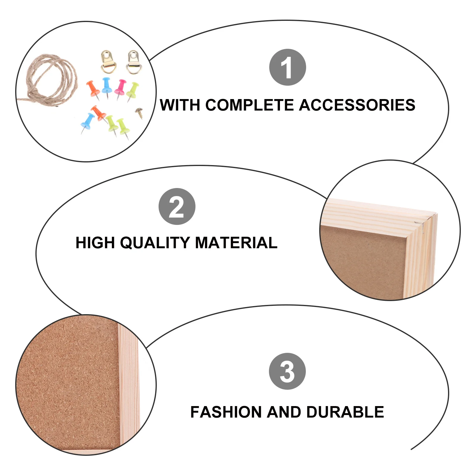 

Cork Bulletin Board Decorative Pin Home Message Photo Display Safe Easy Install DIY Wall Background Cork Board