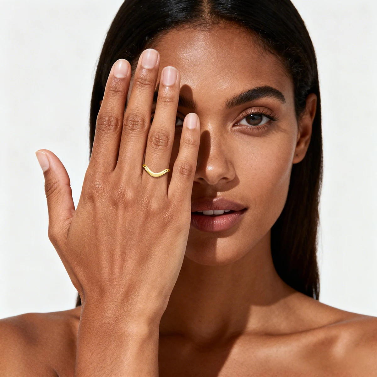 925 Sterling Silber Minimalismus Wellenringe für Frauen Verlobung Hochzeit Party Stapelbarer Ring 18K Goldfarbe Edler Schmuck – Detail 5