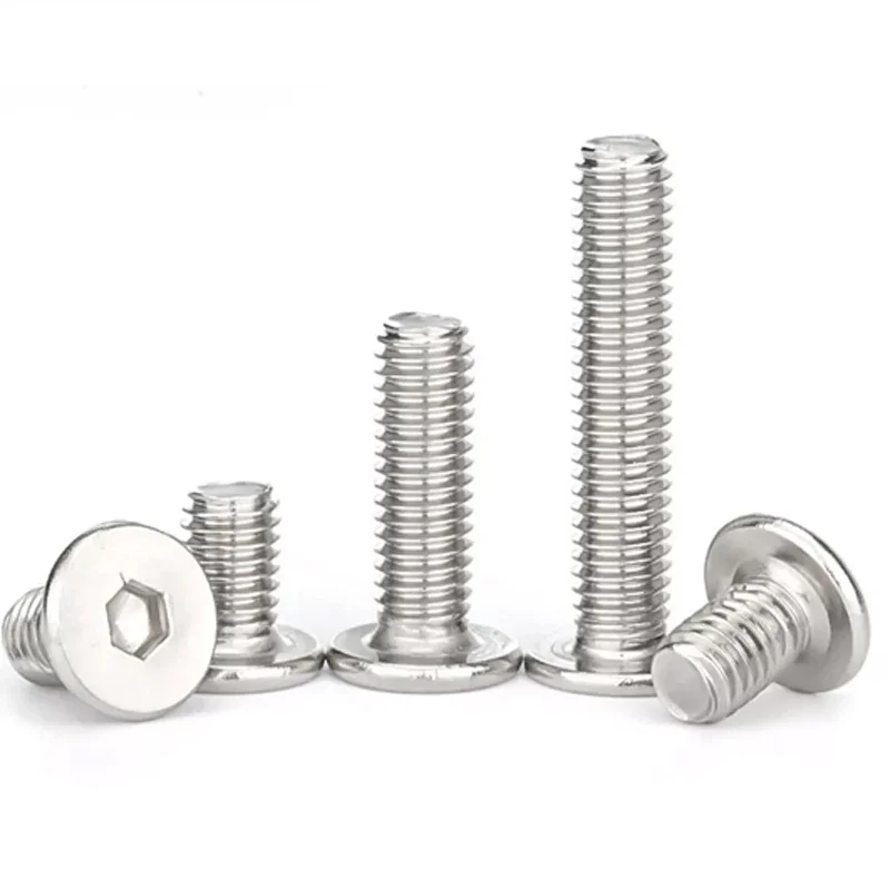 Allen Hexagon Ultra Thin Head Bolt 304 Stainless Steel CM Ultrathin Hex Socket Flat Wafer Head Screw M5 M6 M8 M10 M12