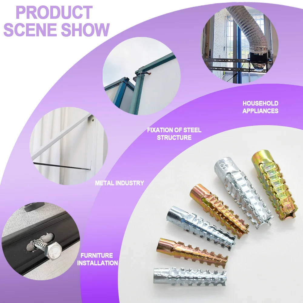 M5 M6 M8 M10 مرساة معدنية توسيع أنبوب الأنابيب مسننة جدار فولاذي المراسي ل مشابك جدار الخرسانة مسامير التنصت الذاتي البراغي