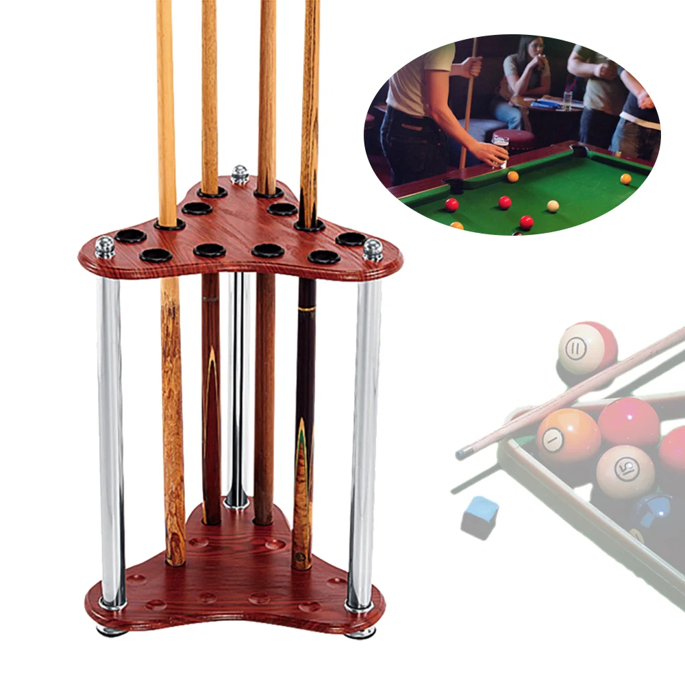12 Pool Cue Rack Wood Billiard Racks Display Floor Pool Cue Storage Stand for Fishing Rod Golf Club