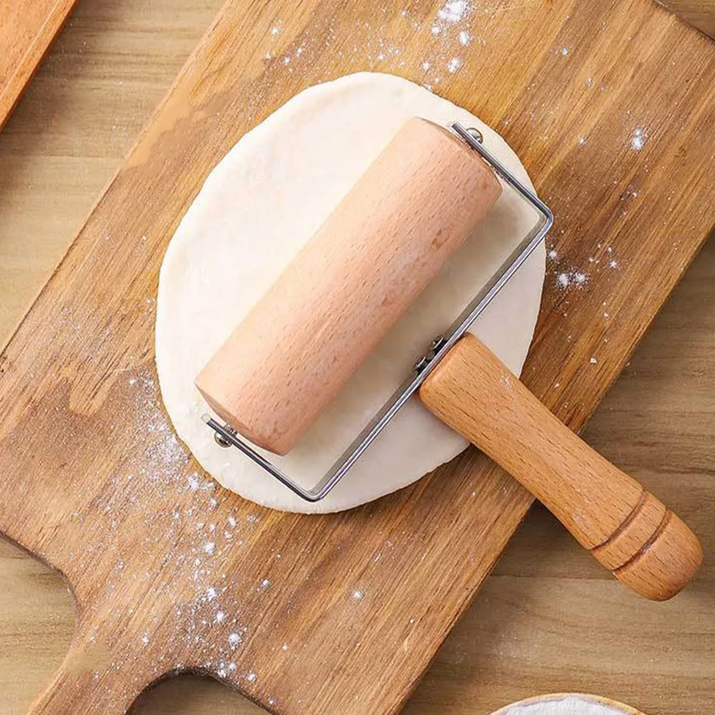 

4pcs Solid Wood Rolling Pin Set For Pizza Pastry Non-Stick Kitchen Reusable Dough Rolling Stick Smooth Edge Handle
