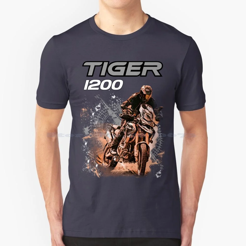 Tiger 1200 2022 T Shirt 100% Cotton Tee Motorcycles Big Trail Motorbike Adventure Bikers Motoarte Motorsport Tie Dye 2020 Rr