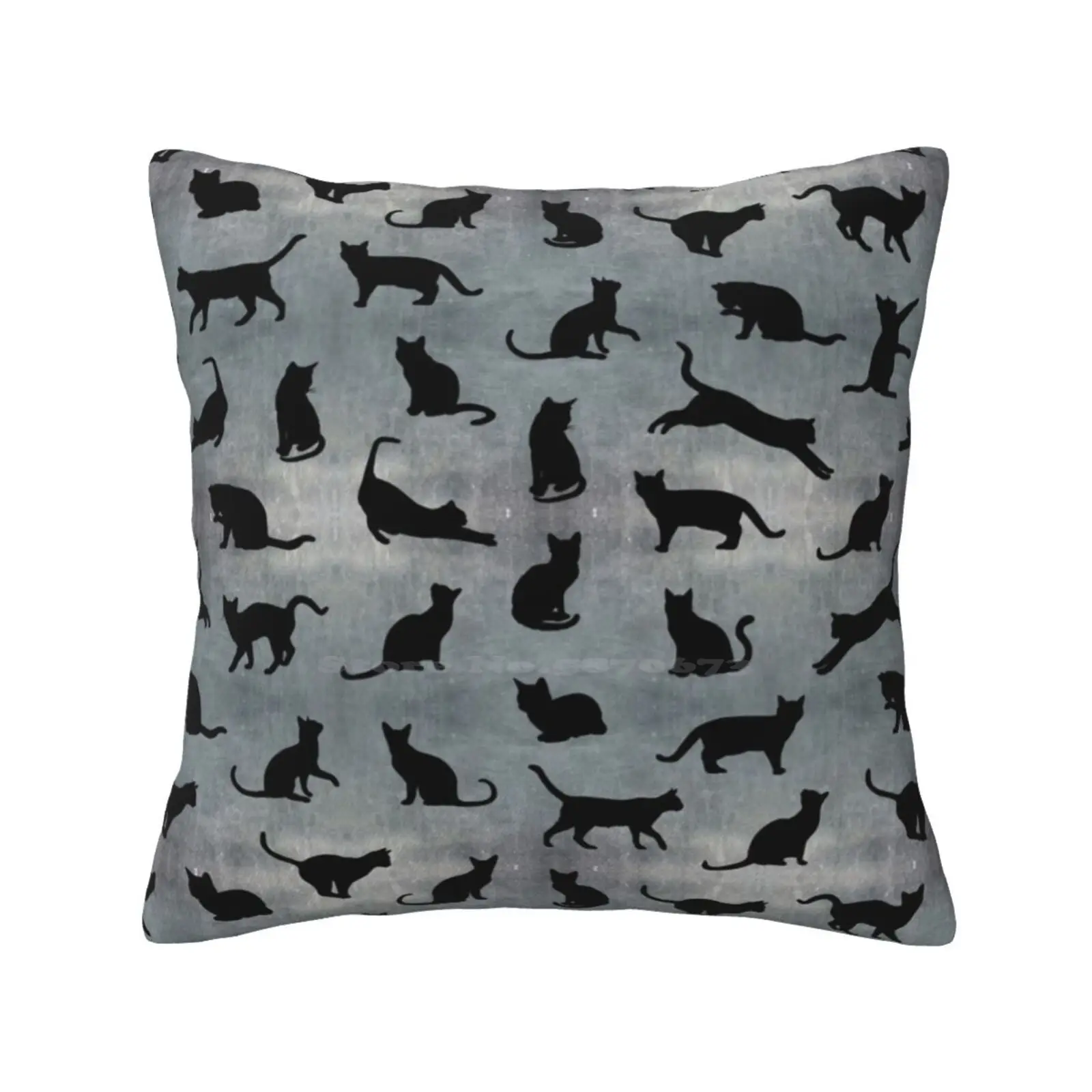 Cats Pattern Home Sofa Car Cushion Cover Pillowcase Cats Black Cat Pattern Silhouette Vector Grunge Texture Gato Preto Gatos