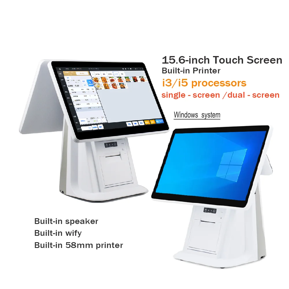 

Smart Touchscreen money Cash Register Restaurants Supermarkets barcode scanners cash drawers and thermal printers
