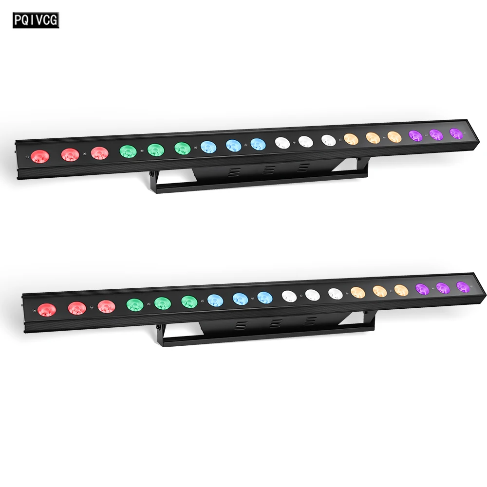 

2PCS 18x18w RGBWA UV 6in1 Led Wall Washer Lights 6-segment control Led Wall Washer Light Bar 200w Stage Light