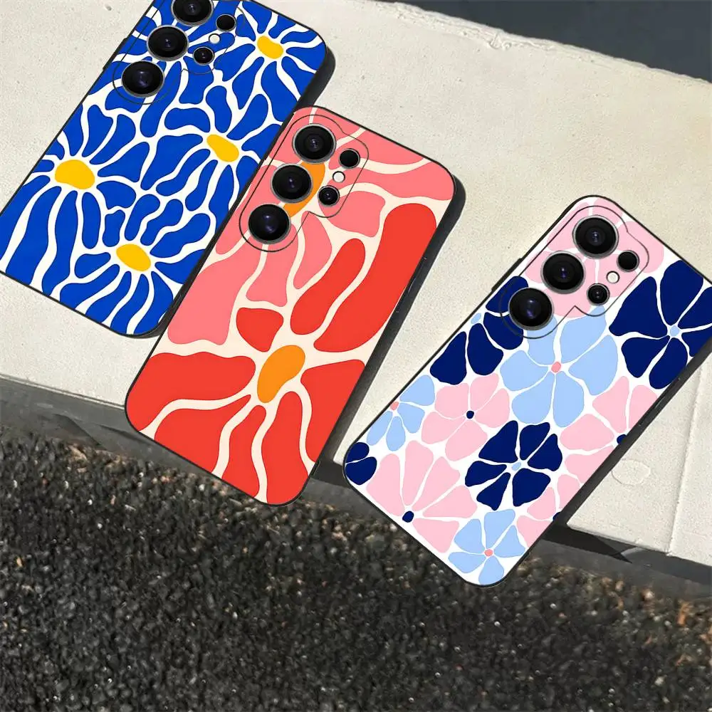 Abstract Flower Market Phone Case For Samsung S 24 fe 25 Ultra plus 20 lite 21 30 22 23 24 22 Ultra 5G Fundas