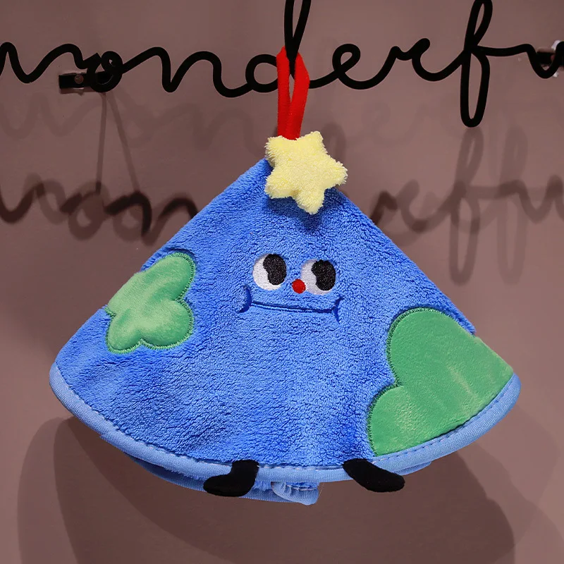Cartoon Cute Towel Round Earth Cheese Quqi Wipes Kitchen Bathroom Can Hang Absorbent Handkerchiefs Dress Accessories