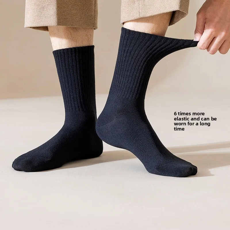 1/5 Pairs 95% Combed Cotton Socks Men Business Dress Long Socks Soft Breathable Spring Summer Colorful Sock For Man 5Pairs/Lot