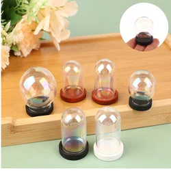 Dollhouse Miniature Dome Glass Cover Cake Mini Flower Display Cloche Bell Jar Hood Immortal Plantplate Dessert Base Holder Box