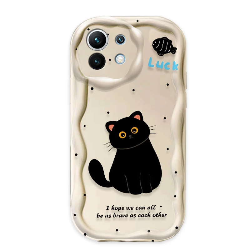 الإبداعية الأسود القط الكرتون للصدمات جراب هاتف ل Xiaomi POCO X7 X6 X5 X3 NFC F7 الترا F6 F5 Pro F4 F3 GT M5S C65 C75 4G 5G