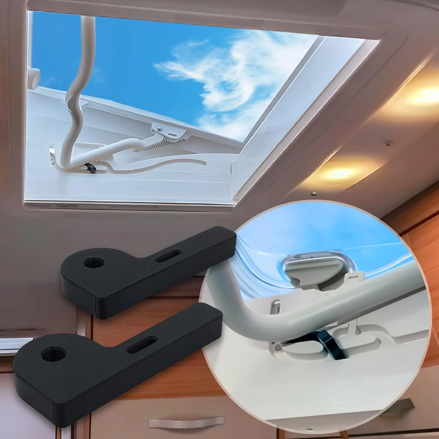 

2pcs For Dometic Roof Windows Locks RV Roof Hatch Safety Devices Storm Protection Devices Travel Trailers Van Window Accessories