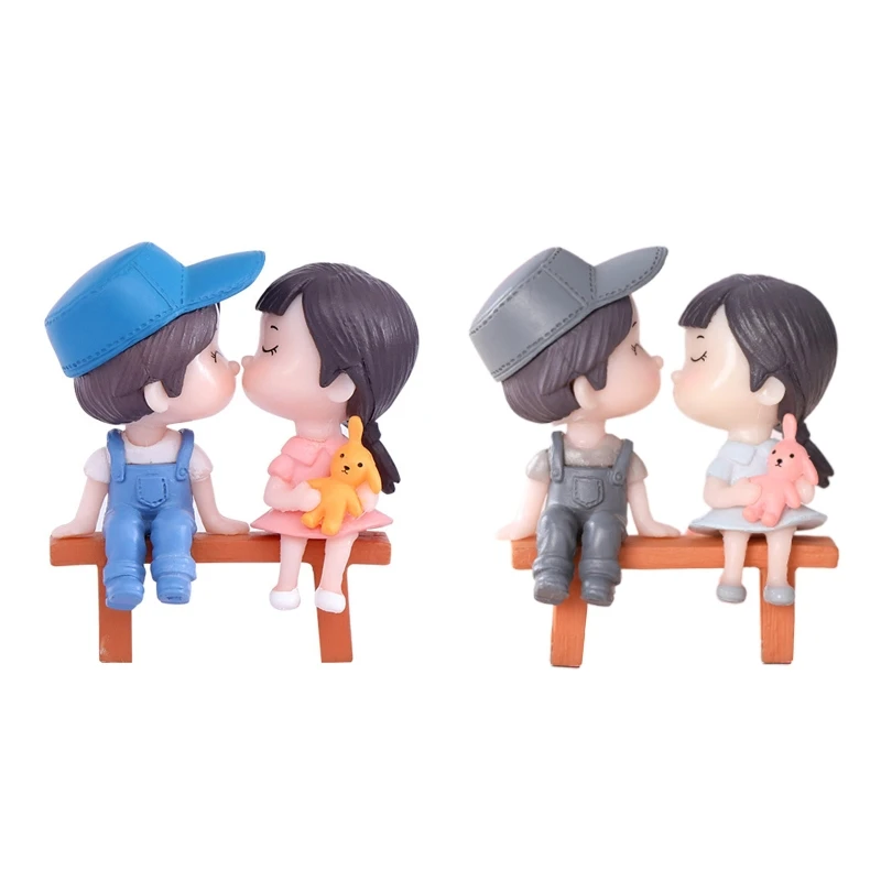 Couple Boy Girl Statue Sand Table Star Bottle Model Toy Boutique Collection