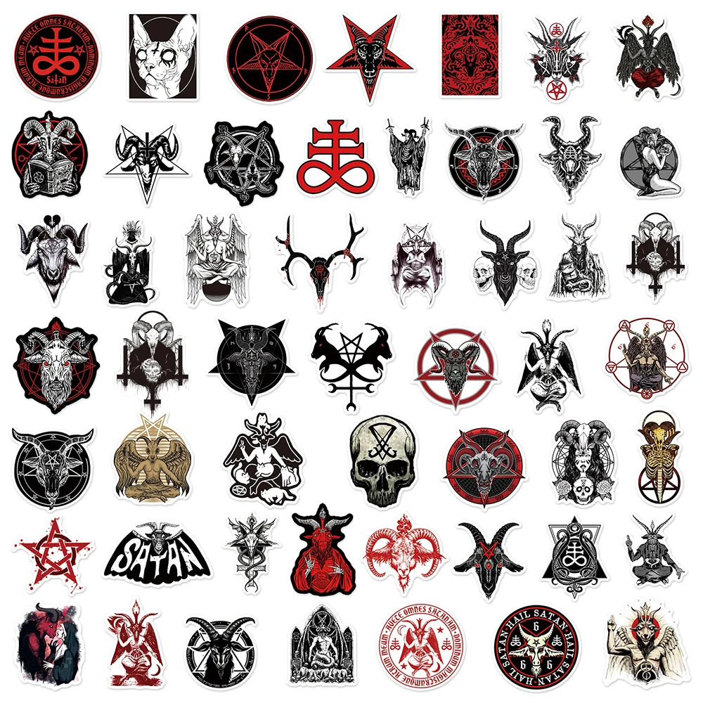 10/30/50pcs Horror Gothic Demon Satan Waterproof Stickers Decal Guitar Suitcase Skateboard Phone Decoration Sticker Toy Wholesal