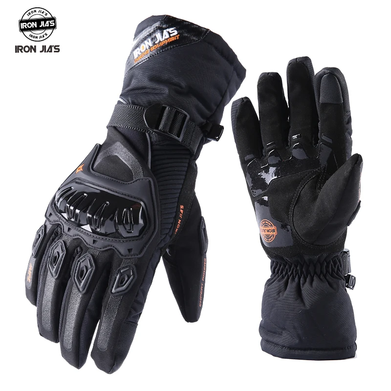 

IRON JIA'S Warm Motorcycle Gloves Touch Screen Protective Winter Motorbike Waterproof Windproof Riding Motocross Gloves for Men