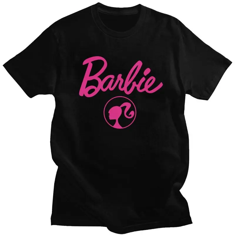 Custom Barbie Manga T Shirts for Men Pure Cotton Tees Tshirts Short Sleeve Fashion T-shirt